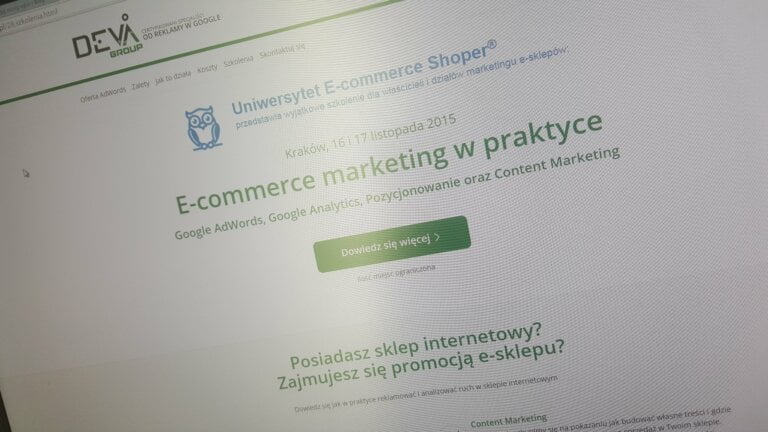 Szkolenia 16-17 listopada – dowiedz się jak reklamować sklep internetowy