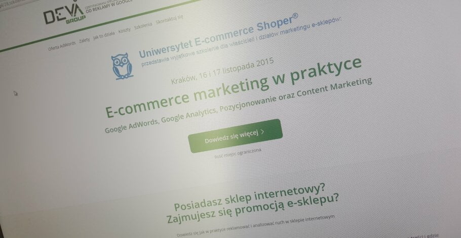 Szkolenia 16-17 listopada – dowiedz się jak reklamować sklep internetowy