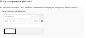 płatności kartą kredytową/debetową
