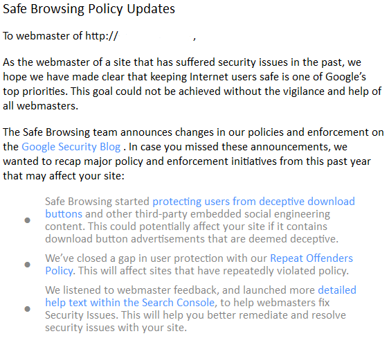 Aktualizacja zasad bezpiecznego przeglądania Google