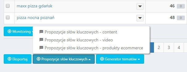 Propozycje słów kluczowych