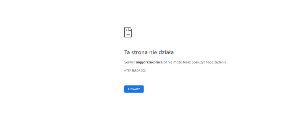 najgorsza-praca.pl - błąd serwera