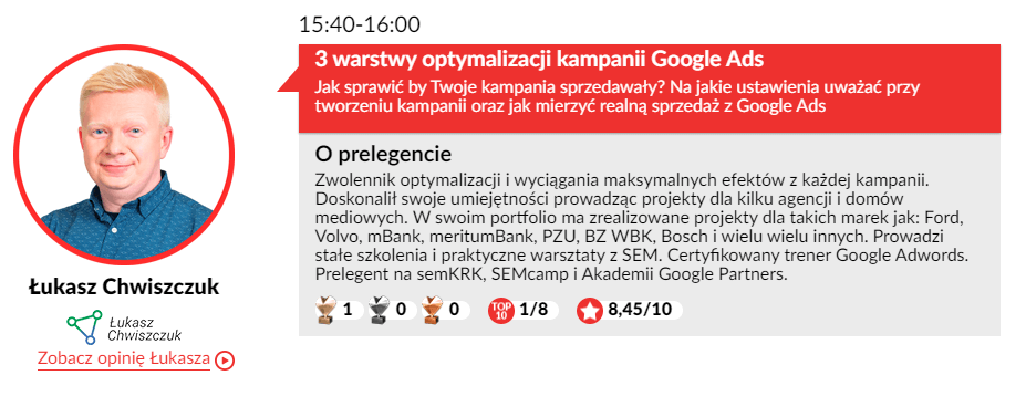 Konferencja I love marketing - Łukasz Chwiszczuk