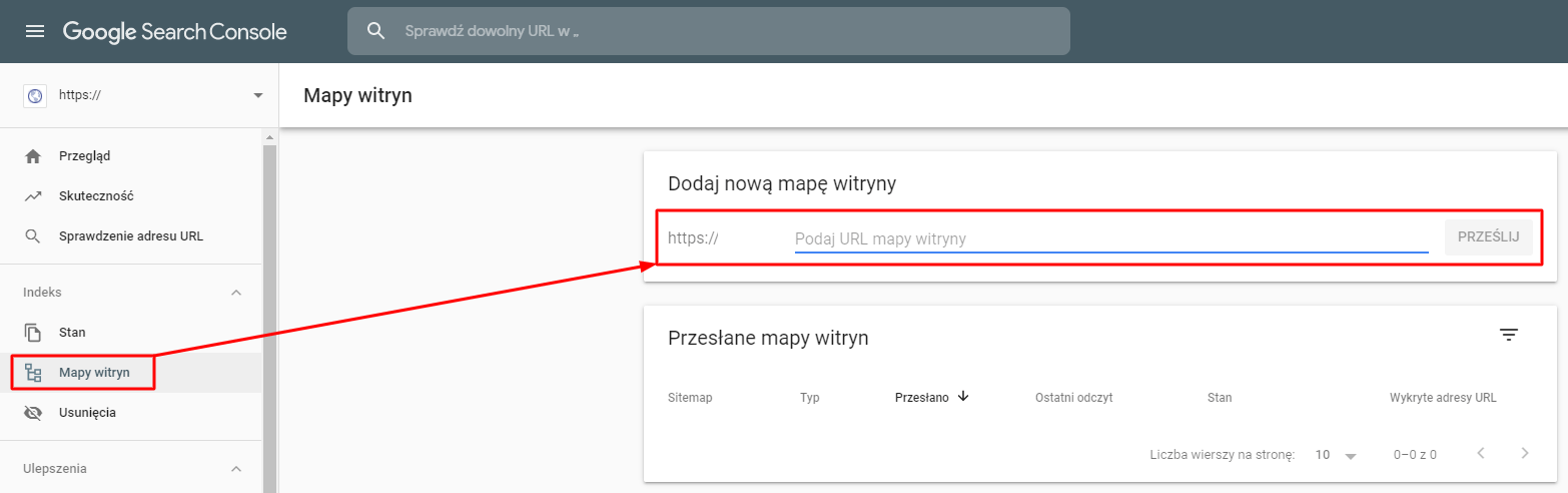Mapa xml Search Console