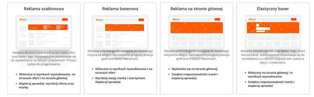 rodzaje reklam graficznych allegro
