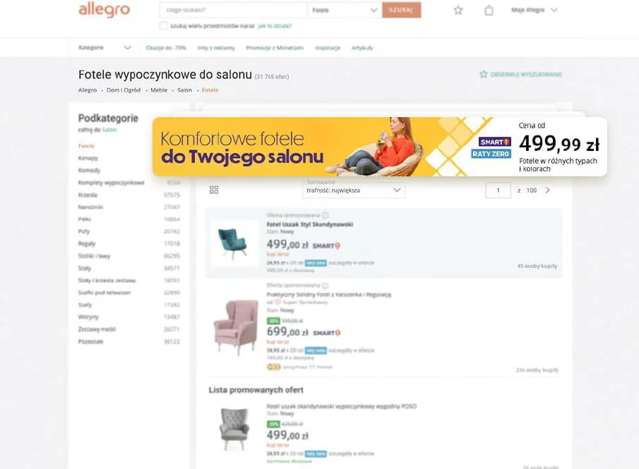 wyświetlanie reklam w wynikach wyszukiwania