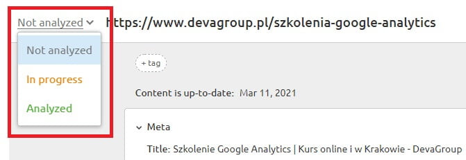 Analiza tekstu oznaczenie