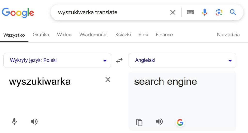 translator wyszukiwarka google