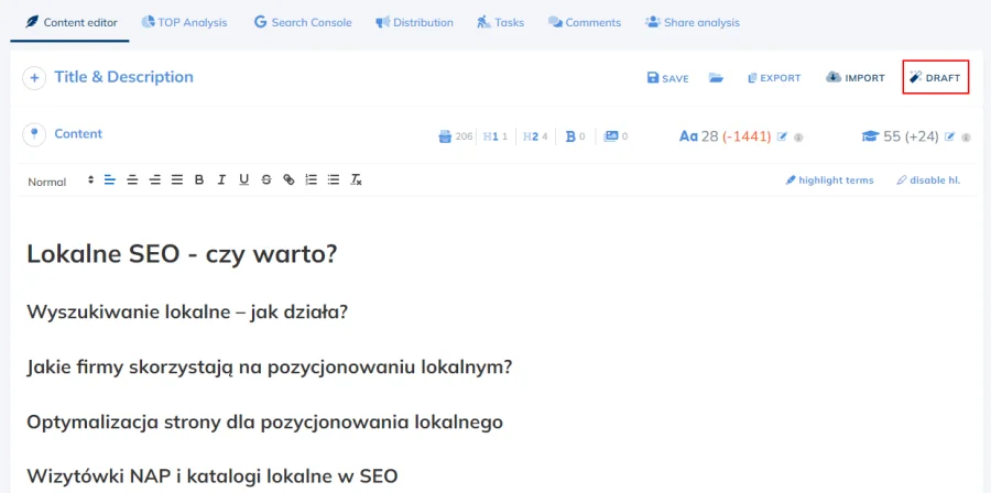 tworzenie treści ai