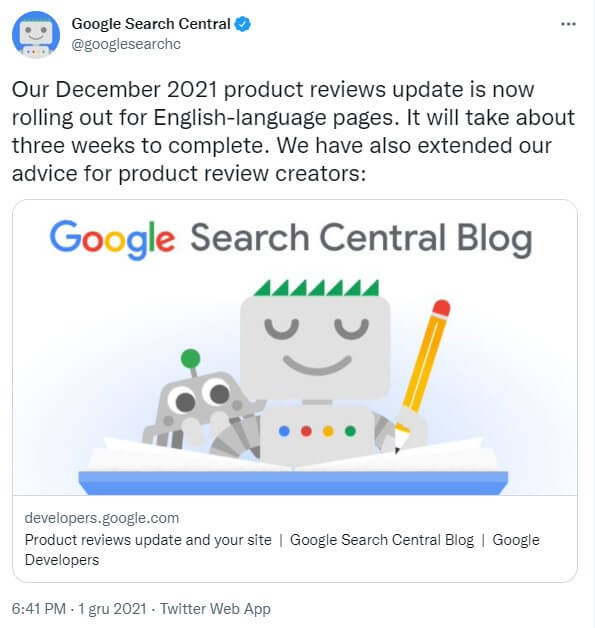 aktualizacje opinie google