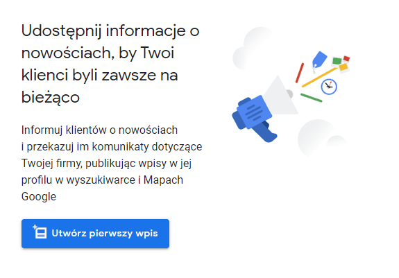 dodawanie wpisu Google Moja Firma