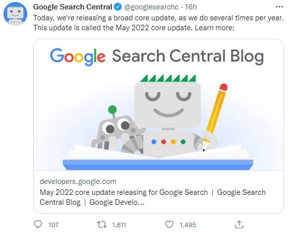 May 2022 Core Update Google