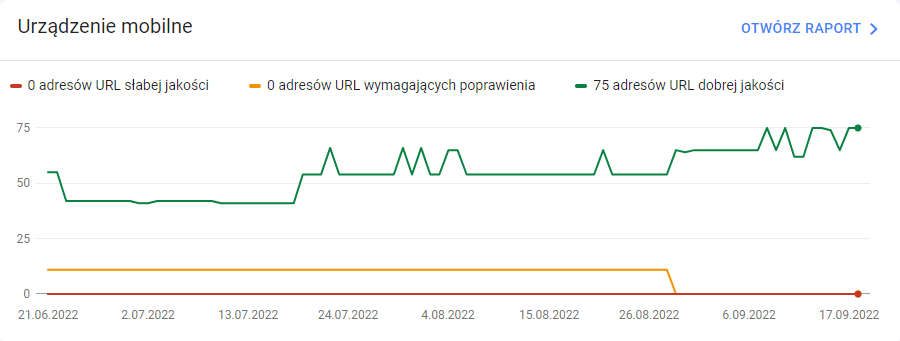 screen raportu podstawowe wskaźniki internetowe core web vitals w google search console