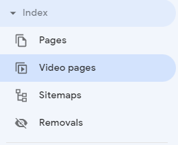 Raport indeksacji video w menu Google Search Console