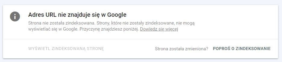 GSC - prośba o zindeksowanie