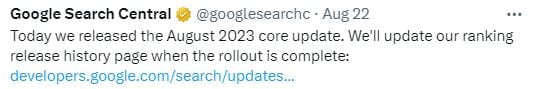 aktualizacja algorytmu google sierpien 2023