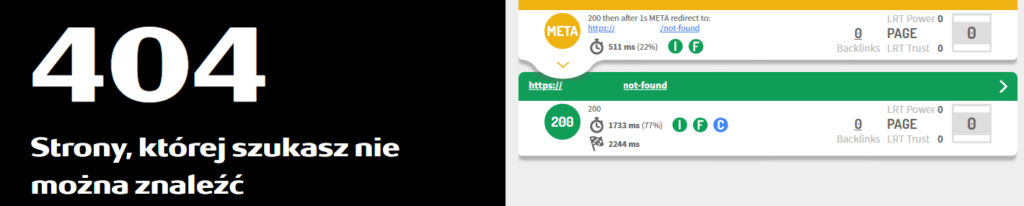 kod 404 daje 200