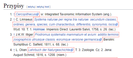 Rys. 2. Przykład oznaczenia odnośników nofollow za pomocą wtyczki. Źródło pl.wikipedia.org