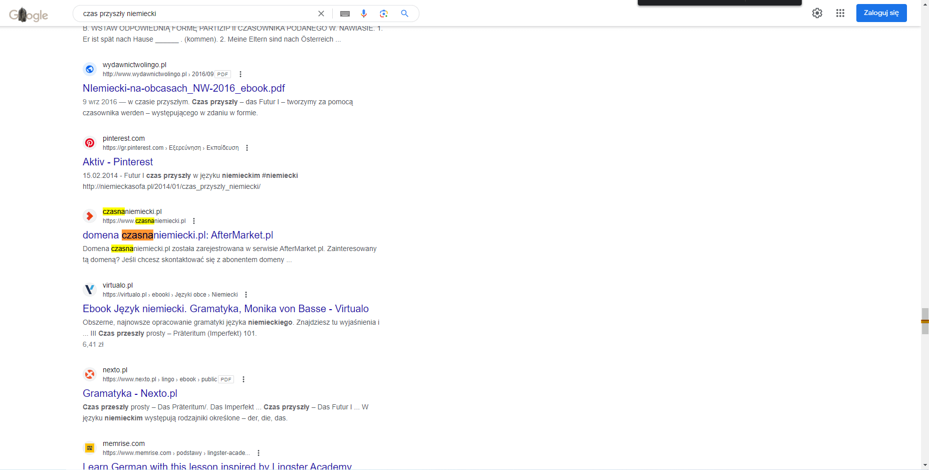 czasnaniemiecki czas przyszły niemiecki