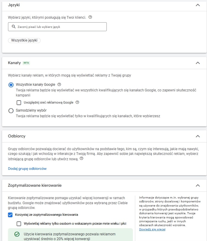 tworzenie kampanii demandgen grupy reklam