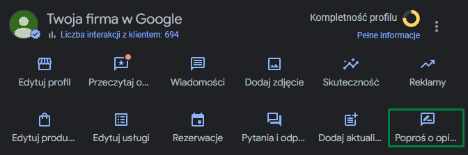 11 generowanie linki popros o opinie google