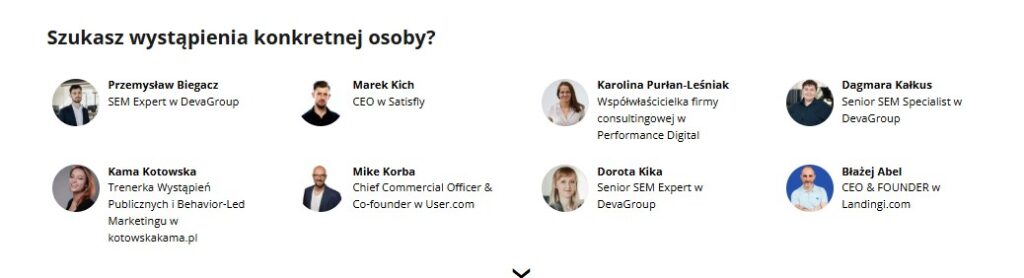 webinary konkretni prowadzacy