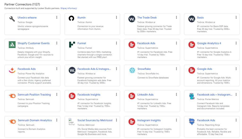 konektory narzedzi partnerskich