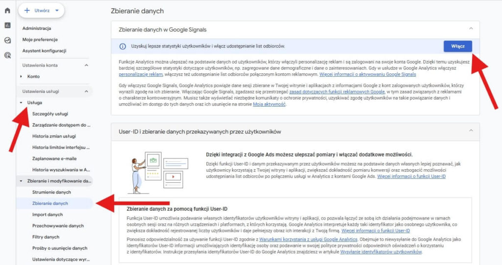 Google Signals jak wlaczyc