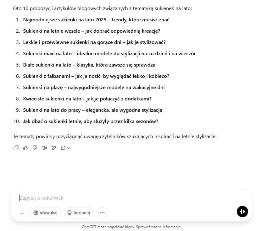 kalendarz tresci z chat gpt