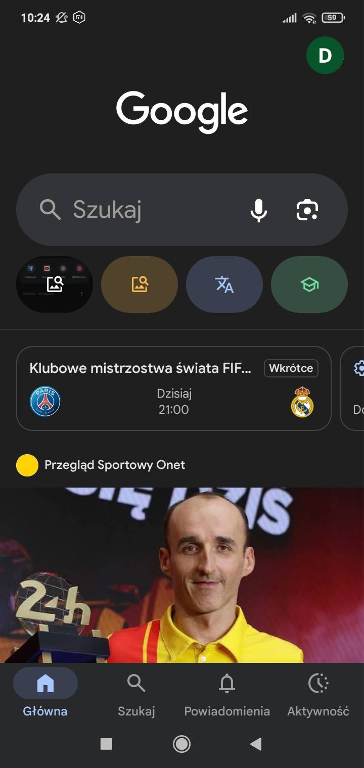 Włączanie Google Discover na telefonie z systemem Android 1