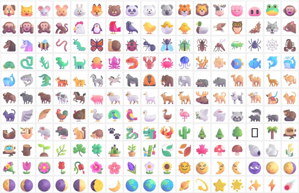 emoji animals nature