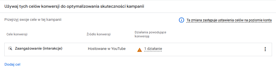 Cel kampanii youtube