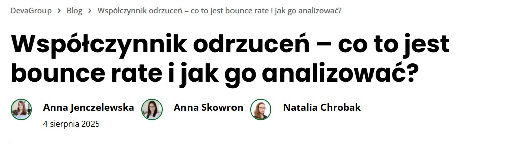 przyklad autorstwa tresci - na blogu