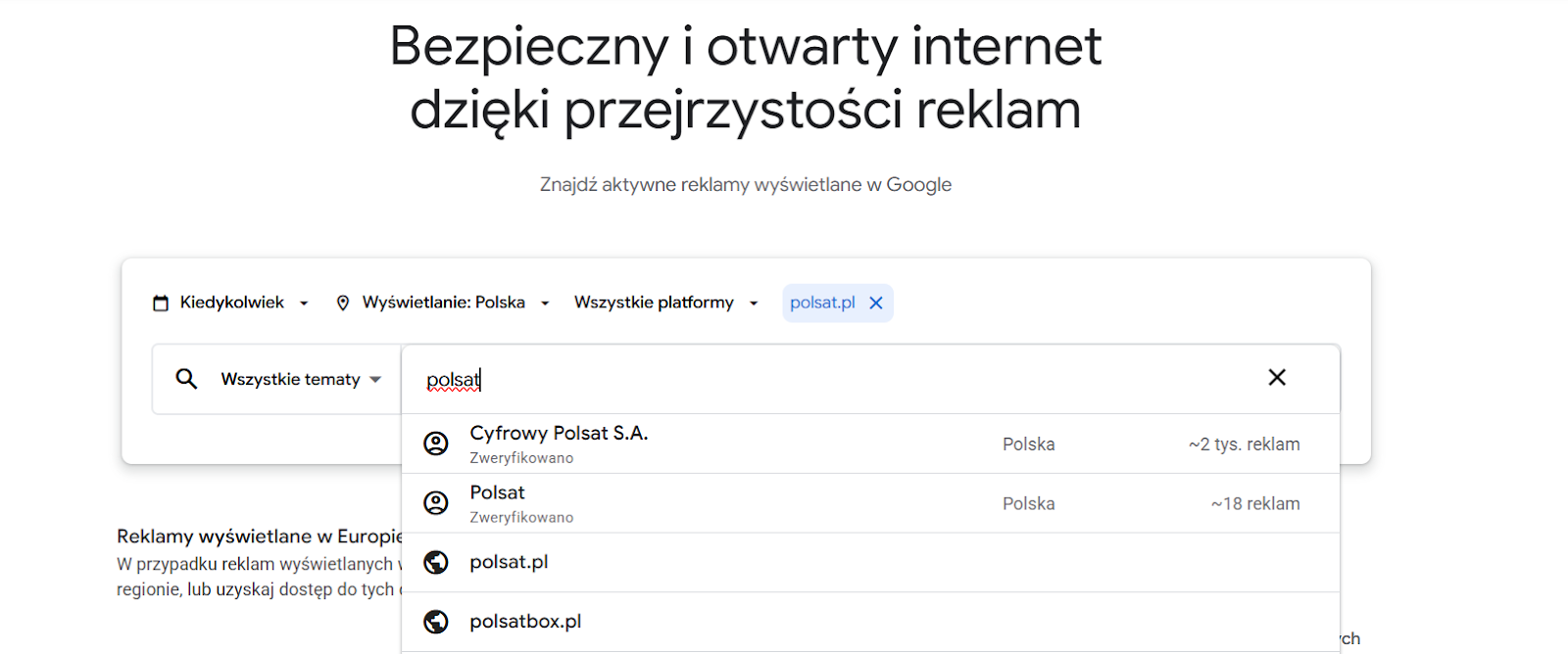 centrum przejrzystosci reklam