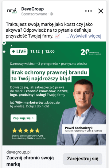 Reklama z celem Kontakty