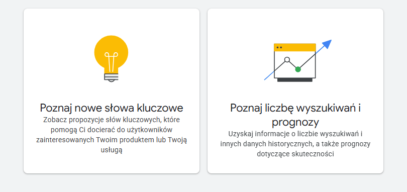 Google Keyword Planner funkcje