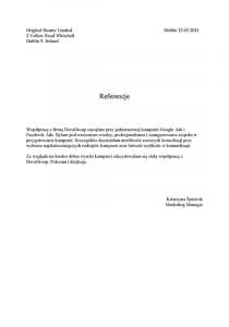 Referencje Original Beauty limited