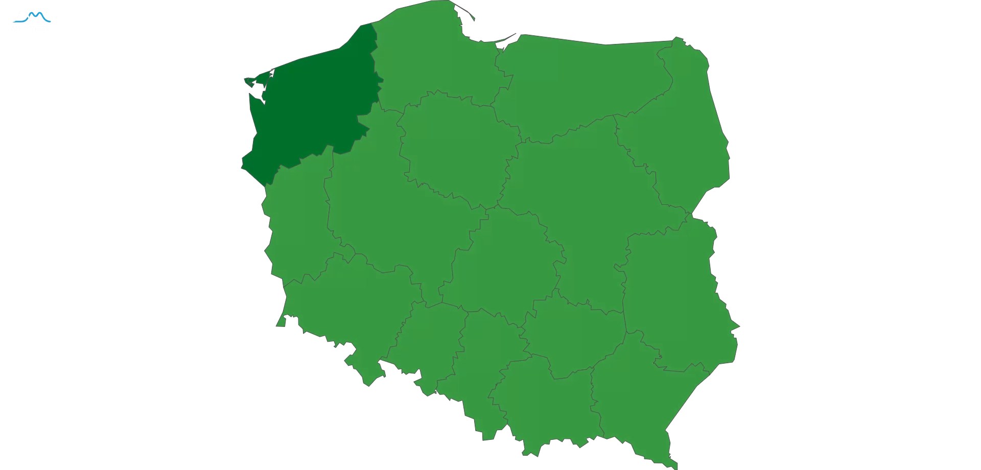 polska zachodniopomorskie mapa